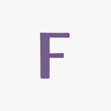 A purple letter F on a white background.