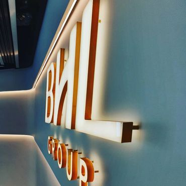 Backlit Acrylic signs Pin fixings
