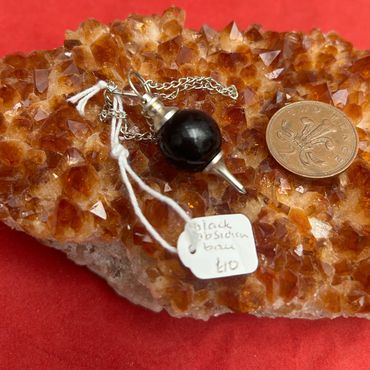 black obsidian dowsing pendulum