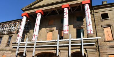 Provence House, Prince Edward Island, Seismic wrapping of sandstone pillars