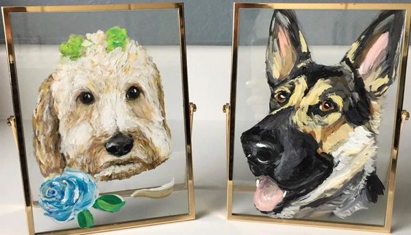Custom commission acrylic pet paintings