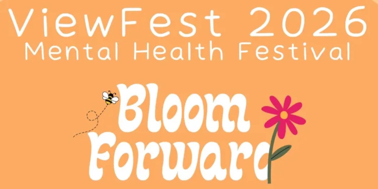 ViewFest 2026 Mental Health Festival logo with a flower and bee.