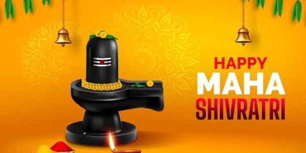 Happy Maha Shivratri greeting with a Shiva Lingam.