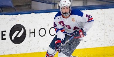 Liam Dennison of the Youngstown Phantoms skates during the game