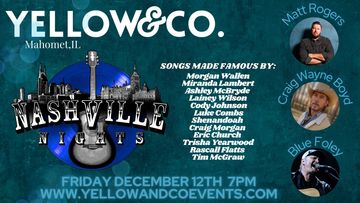 Nashville Nights listening room show Friday Dec 12th