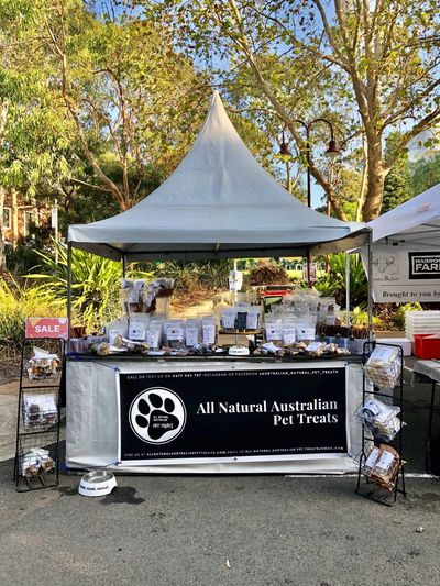 Photo of our market stall at Northside Produce Markets February 2020 