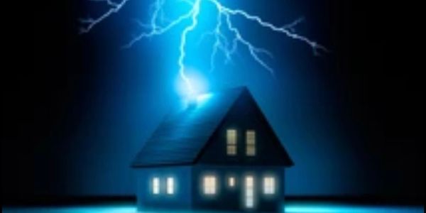 Lightning striking house 