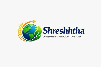 Logo of Shreshthha Consumer Products Pvt. Ltd. with a globe and agricultural elements.