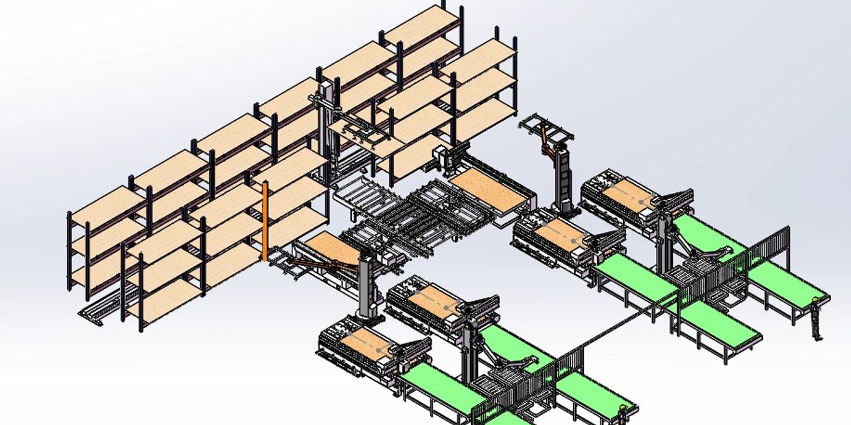 wood board storage and handling robot 