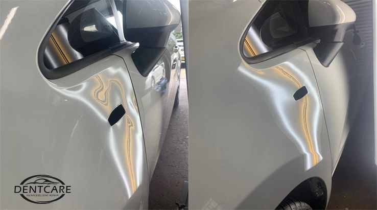 Kia Rio front guard damage fixed without painting 