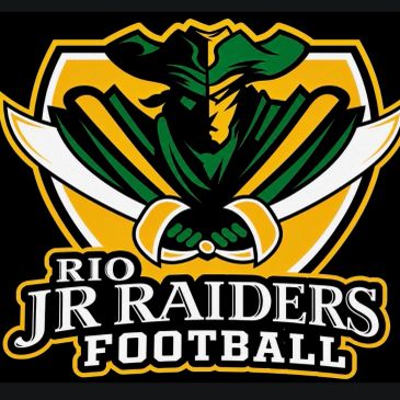 Logo of Rio Jr Raiders Football team.