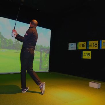 David, the owner, is playing golf.