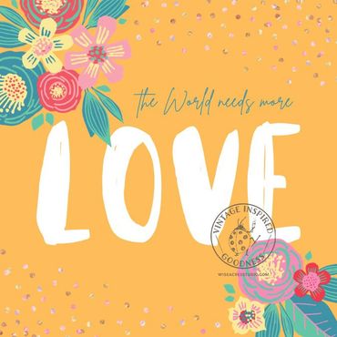 Cute modern vintage hand painted animated Love inspirational quote Canva template