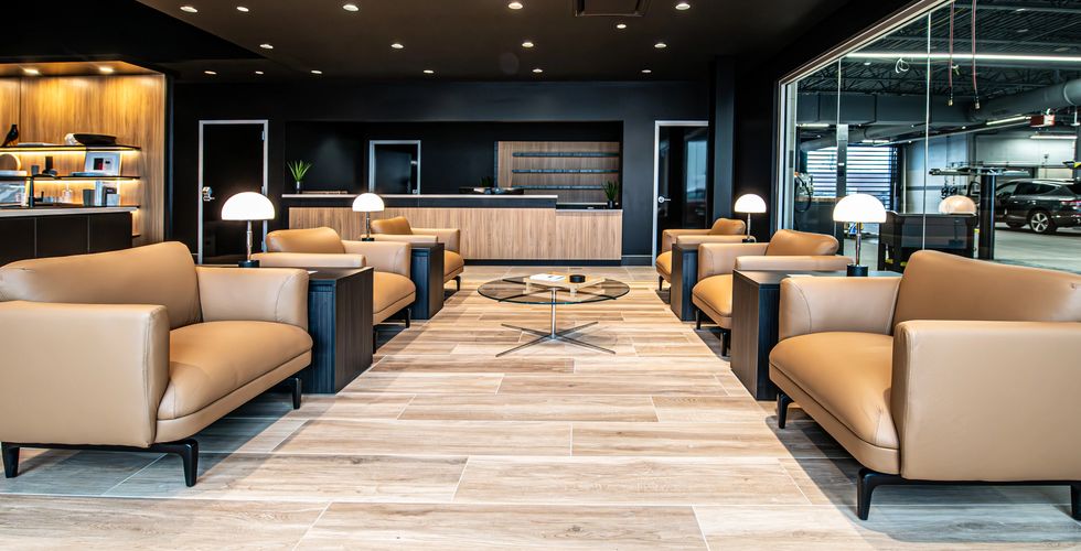 Seating area at Genesis of Elgin in Bartlett, Illinois designed by Veronica Zepeda.