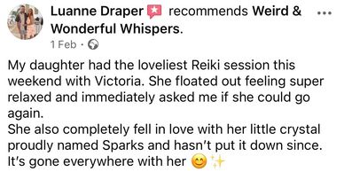 A heartfelt recommendation for a relaxing Reiki session with Victoria.