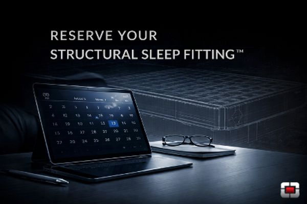 Tablet showing calendar for booking a Structural Sleep Fitting.