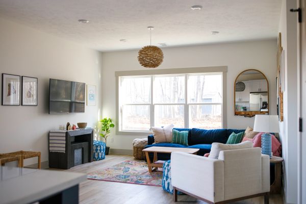 Modern Living Room. Remodel and Renovations and New Home Construction.