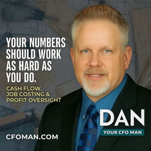 Professional financial advisor Dan offers cash flow, job costing, and profit oversight services.