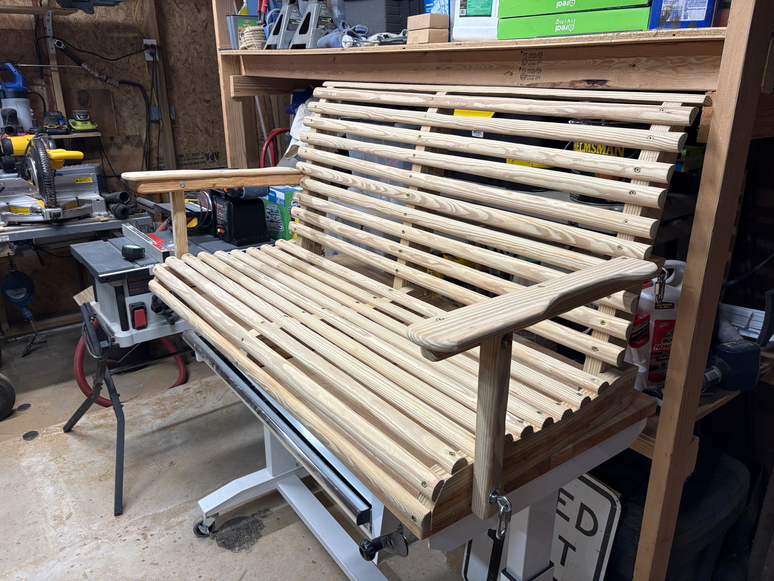Completely disassembled, sanded down and reassembled with all new hardware.