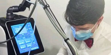 Dr. McConnell performing CO2 laser. Skin resurfacing. 