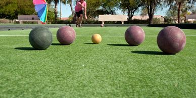 Bocce plays on Saturday mornings at 
9:00 am, with make up games on Friday nights at 7:00 pm