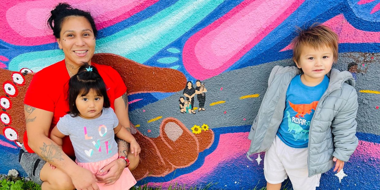 Parenting Plus clients by the Parenting Plus Mural