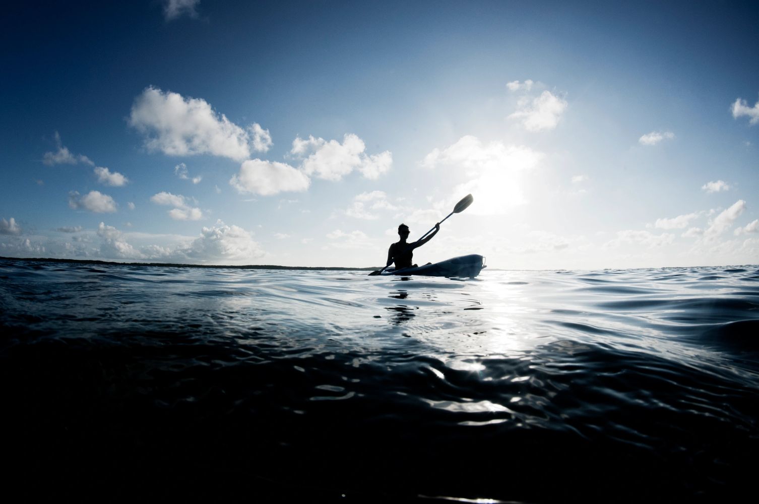 Person in a rotomolded kayak