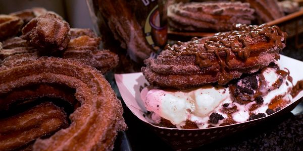 Churru Ice Cream Sandwich and Churro Pile