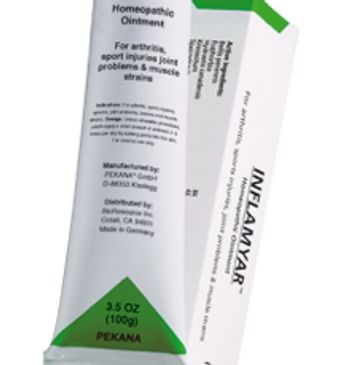 Tube of homeopathic ointment for arthritis and muscle strains.