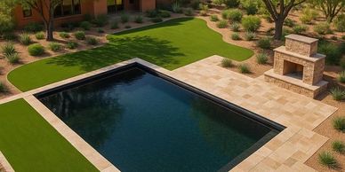 Pavers, travertine, pebble tec, 