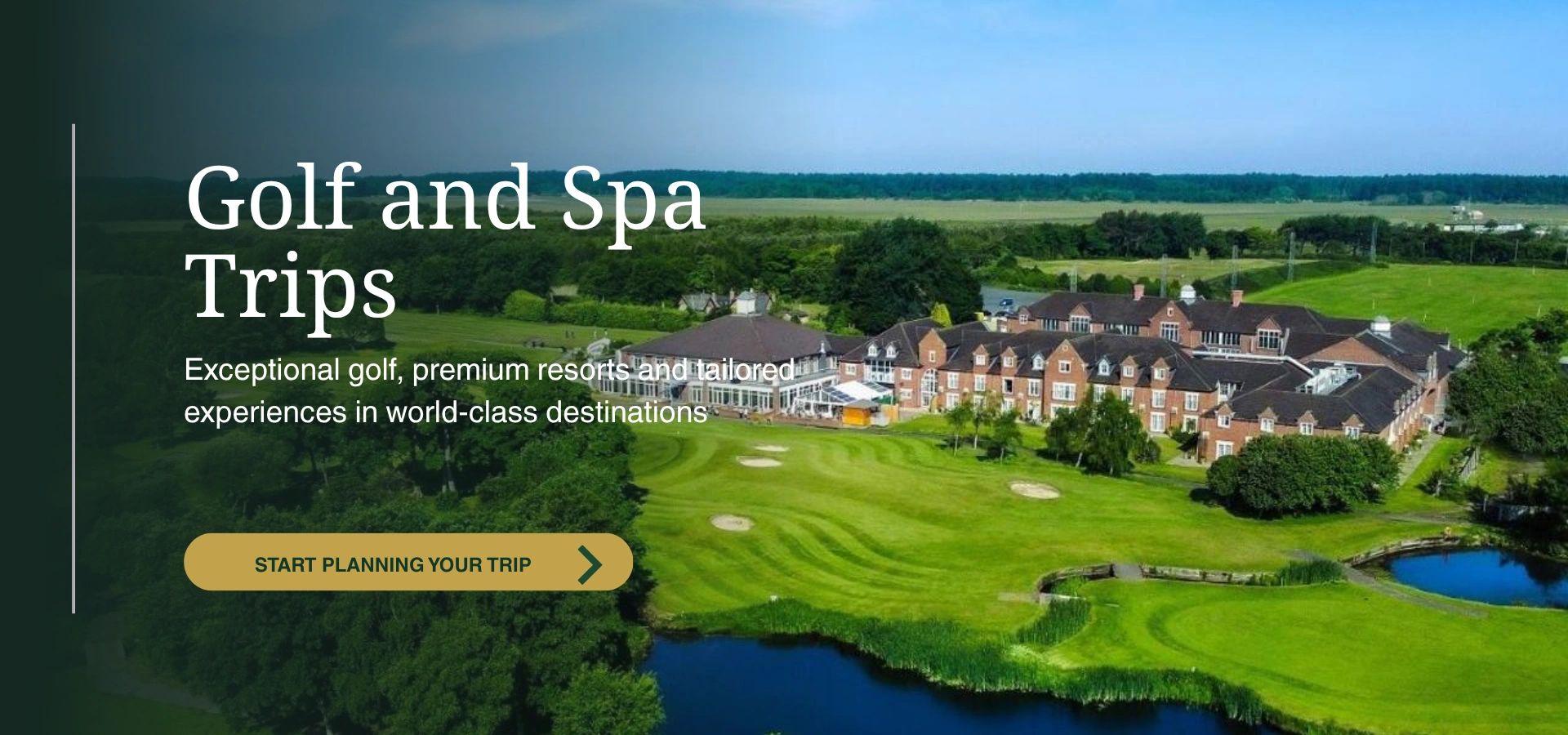 Luxury golf resort with spa and scenic green landscapes.