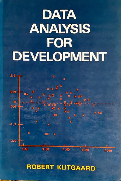 Book cover titled Data Analysis for Development by Robert Klitgaard.
