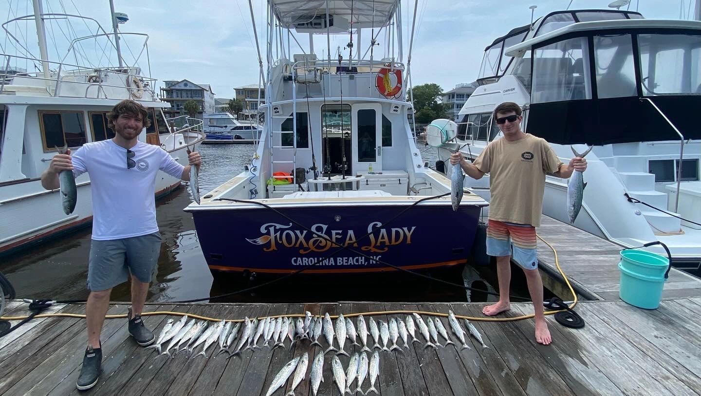 Inshore charter fishing, spanish mackerel fishing, blue fish fishing, carolina beach fishing