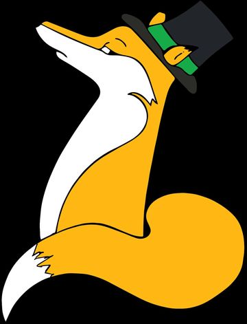 Stylized fox wearing a Pilgrim hat.
