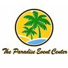 Logo of The Paradise Event Center with palm trees.