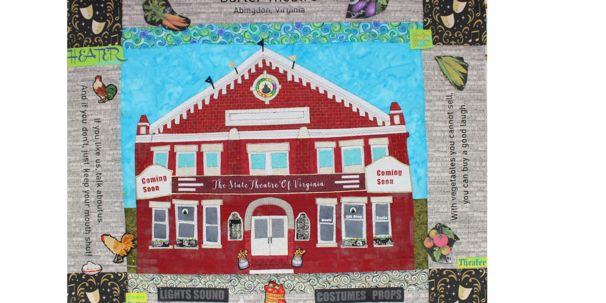 A fabric rendition of Barter Theater during the Covid pandemic.