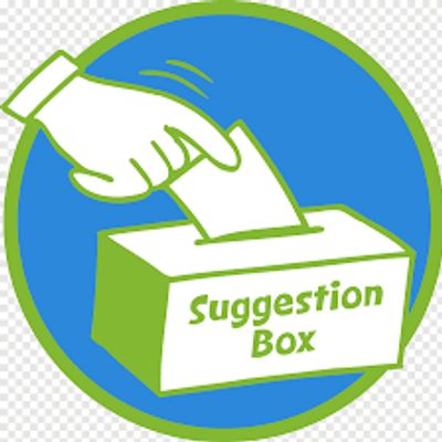 A cartoon of a person putting a slip of paper into a suggestion box.