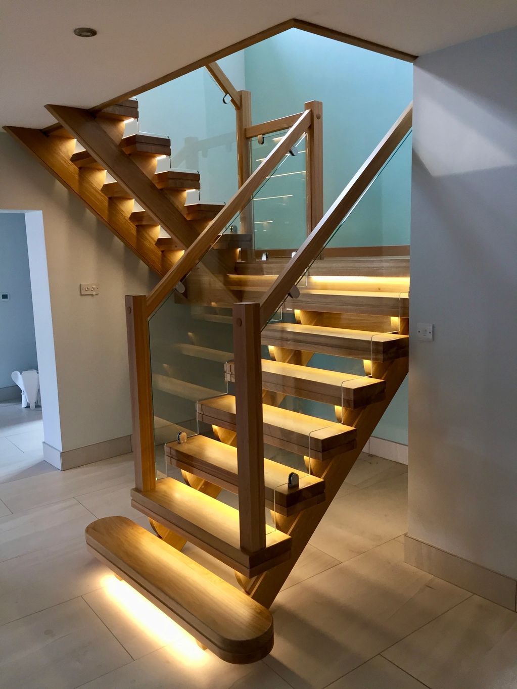 Oak Staircase with Open Treads