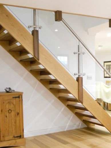 open tread staircases, Oak and glass staircases, glass staircases