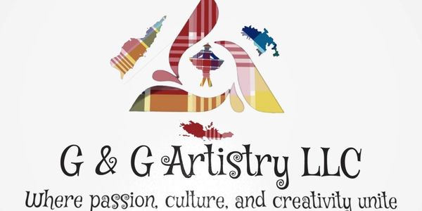 Logo of G &amp; G Artistry LLC with colorful cultural patterns.