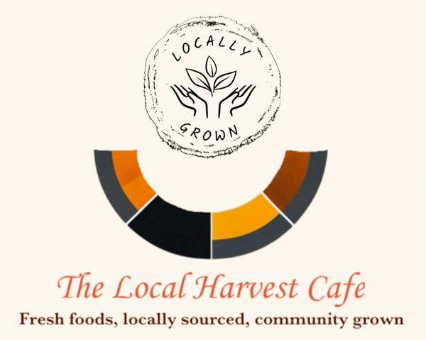 Logo of The Local Harvest Cafe emphasizing local and fresh food.