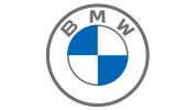 BMW logo with blue and white quadrants in a circle.