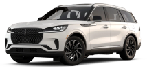 A sleek white luxury SUV with black accents and modern design.