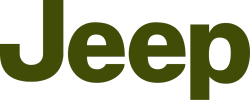 Jeep logo in olive green.