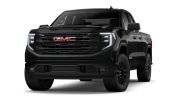 Black GMC pickup truck with aggressive front design.
