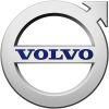 Volvo logo with a silver circle and arrow symbol.