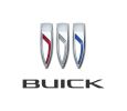 Buick logo with three stylized shields in red, silver, and blue.