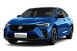 A sleek blue modern sedan with sporty design features.