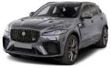 A sleek gray Jaguar SUV with sporty design elements.