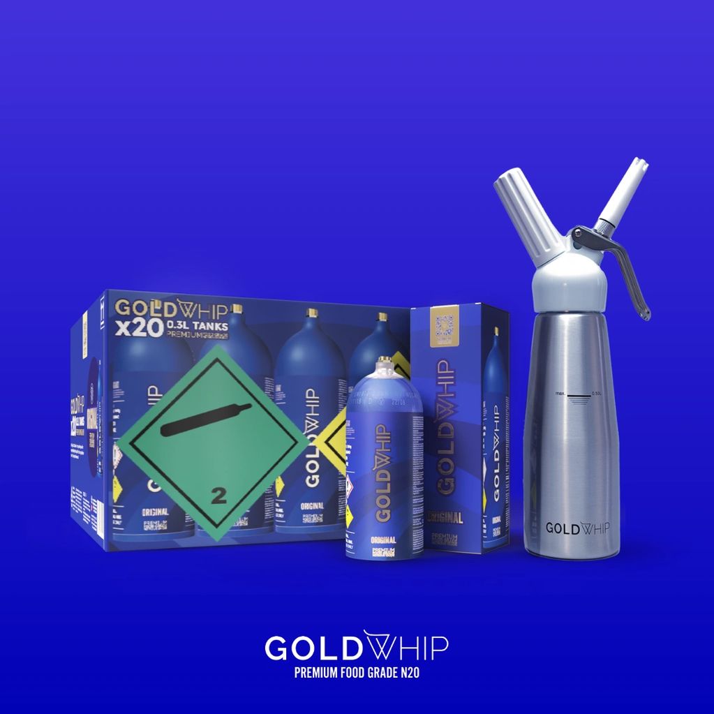 Premium Goldwhip Mini N2O Tank 200g